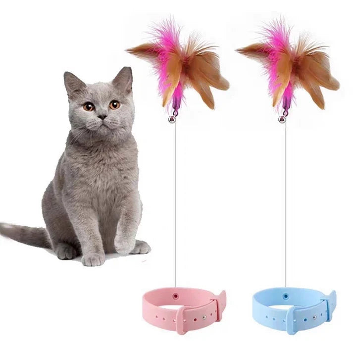 WhiskerBounce Feather Collar Cat Toy