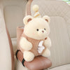 PartyBear plush car tissue holder on a car seat