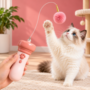 Pink PouncePop automatic retractable cat teaser toy